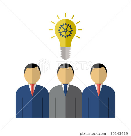 Corporate Team Finding New Idea Icon Corporate Team Finding New Idea Icon 50143419