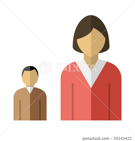 Lady Boss With Subordinate Icon Lady Boss With Subordinate Icon 50143422