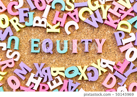 Color alphabet in word equity with another letter 50143969