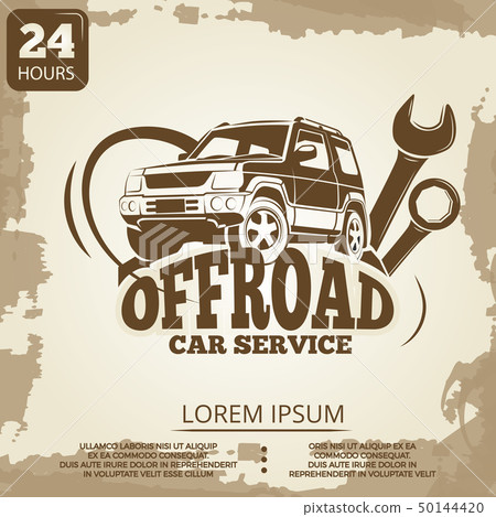 Off-road car service vintage poster design 50144420