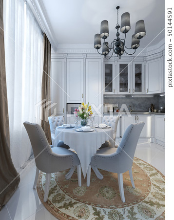 luxury kitchen in classical style 50144591
