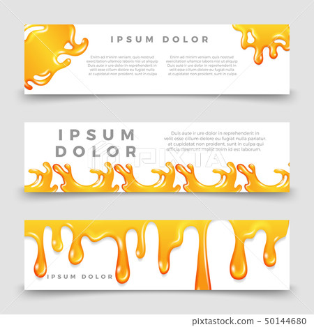 Honey drops and splashes horizontal banners templates Honey drops and splashes horizontal banners templates 50144680