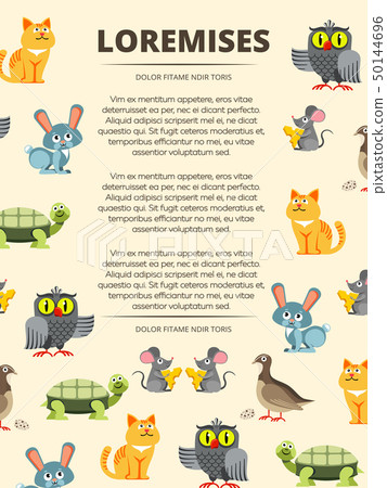 Children info banner with cute cartoon animals Children info banner with cute cartoon animals 50144696