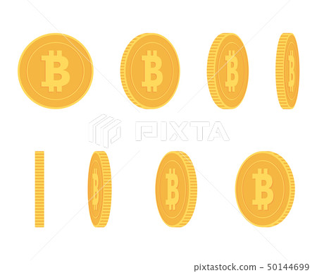 Bitcoin gold coin at different angles for animation vector set Bitcoin gold coin at different angles for animation vector set 50144699