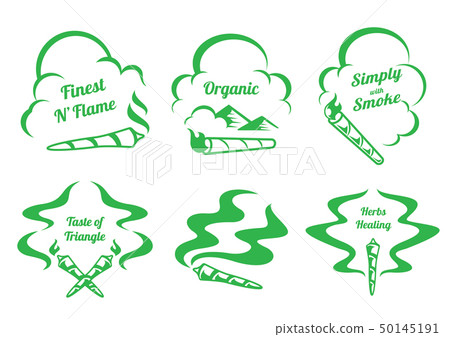 hemp sticks with smoke illustration 50145191