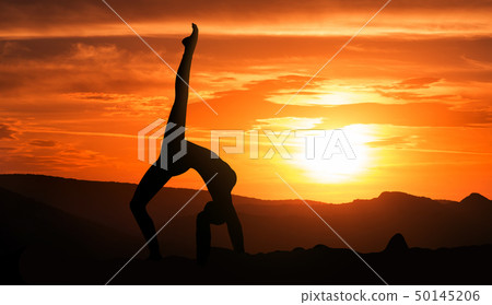 Sunset yoga concept Sunset yoga concept 50145206