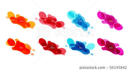 Gradient geometric banners with flowing liquid shapes. Dynamic Fluid design for logo, flyers or 50145642