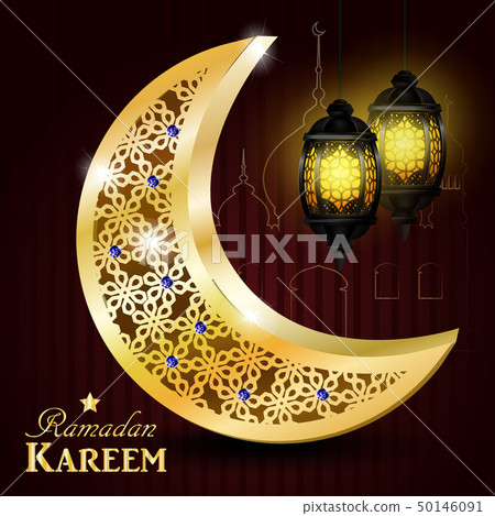 Ramadan Kareem glittering greeting card 50146091