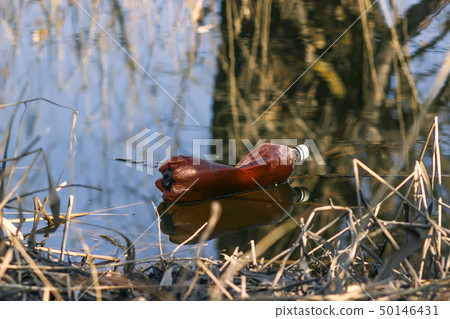 Water pollution, empty plastic bottles. Water pollution, empty plastic bottles. 50146431