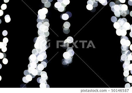 Abstract bokeh of white city lights on black 50146587