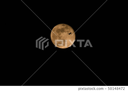 Moon and airliner Moon and airliner 50148472
