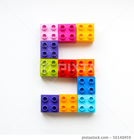 Number Five made of colorful constructor blocks. Number Five made of colorful constructor blocks. 50148959