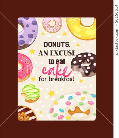 Donut vector doughnut food glazed sweet dessert with sugar chocolate in bakery illustration backdrop Donut vector doughnut food glazed sweet dessert with sugar chocolate in bakery illustration backdrop 50150614