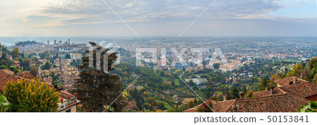 View of Bergamo Upper and Lower city 50153841