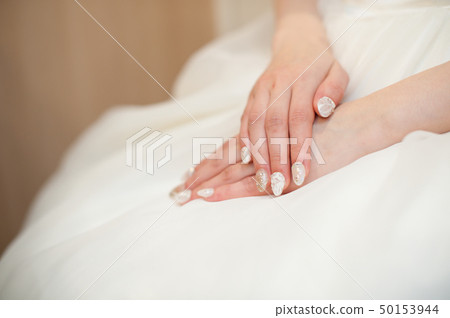 Wedding dress and bride's hands wedding bridal Wedding dress and bride's hands wedding bridal 50153944