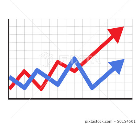 trend up graph icon in trendy isolated on white trend up graph icon in trendy isolated on white 50154501