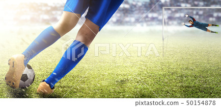 Football player man kicking the ball Football player man kicking the ball 50154878