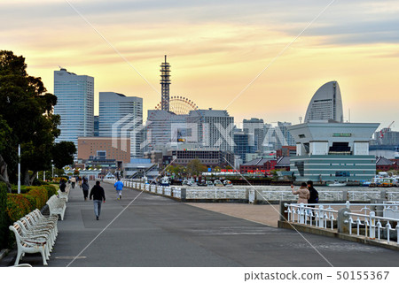 Minato Mirai to see from Yokohama Yamashita Park in the evening 50155367