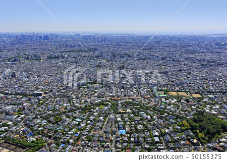 郊區豪華住宅區/農村調布，空中照片 50155375