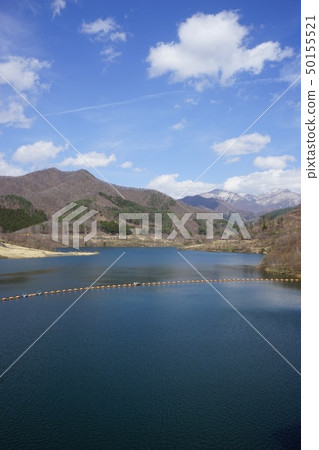 Hayaikemine Dam in spring overflowed 50155521