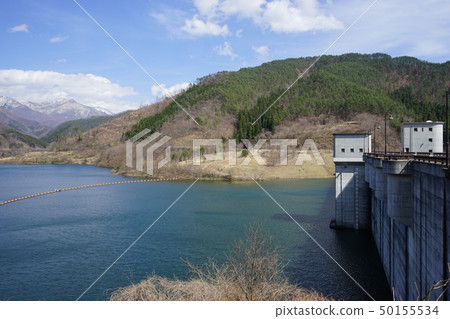 Hayaikemine Dam in spring overflowed Hayaikemine Dam in spring overflowed 50155534