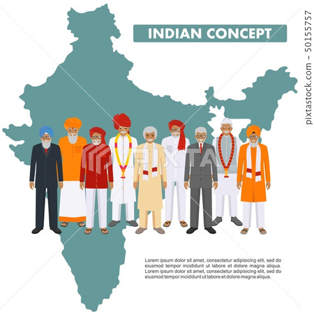 Family and social concept. Group indian adult and senior people standing together in different Family and social concept. Group indian adult and senior people standing together in different 50155757