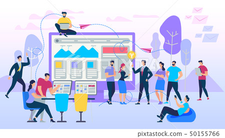 Freelance Group Working Together by Gadgets Freelance Group Working Together by Gadgets 50155766