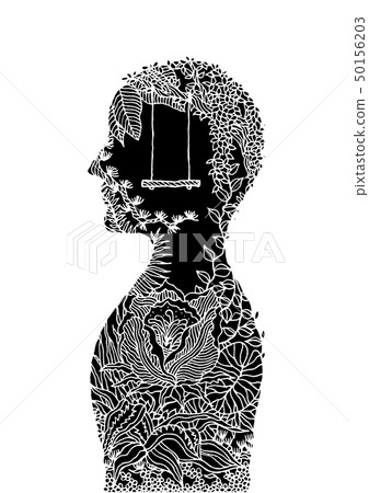 Human flower head spirit power energy vector 50156203