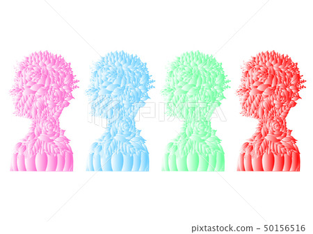 Colorful flower human head spirit power energy Colorful flower human head spirit power energy 50156516