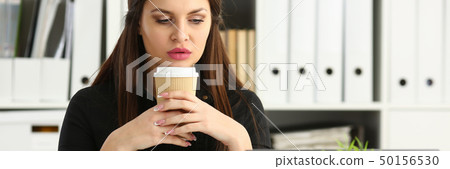 Beautiful brunette smiling clerk woman work Beautiful brunette smiling clerk woman work 50156530