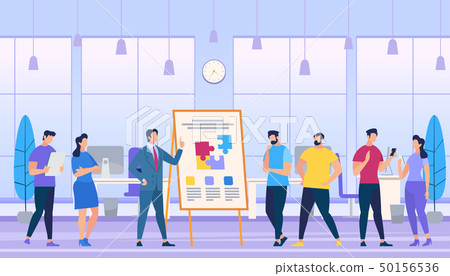 Man Teach how to Create Strong Team in Office. 50156536