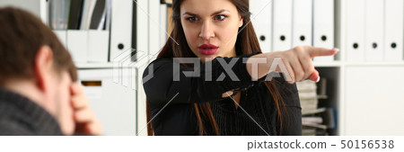 Angry yelling boss point arm to exit Angry yelling boss point arm to exit 50156538