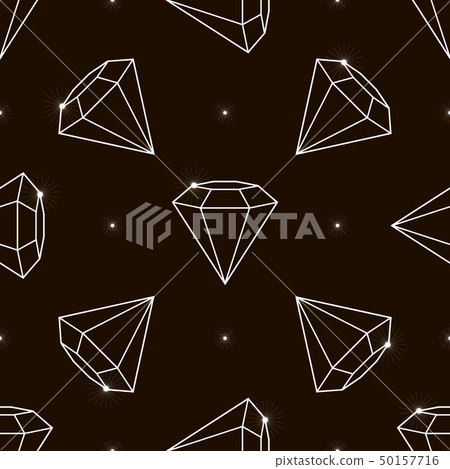 Outline Vector seamless pattern with diamonds. Outline Vector seamless pattern with diamonds. 50157716