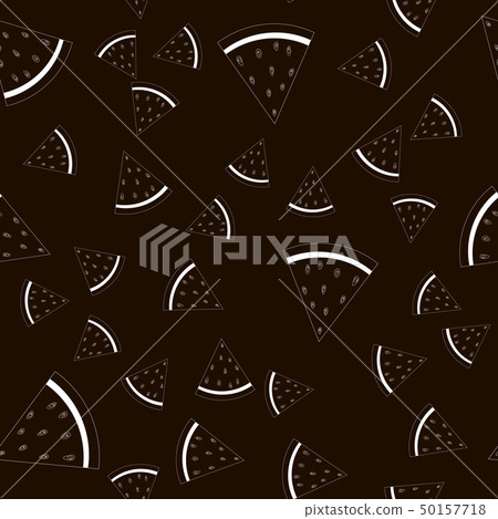 Watermelons seamless pattern . Outline watermelons 50157718