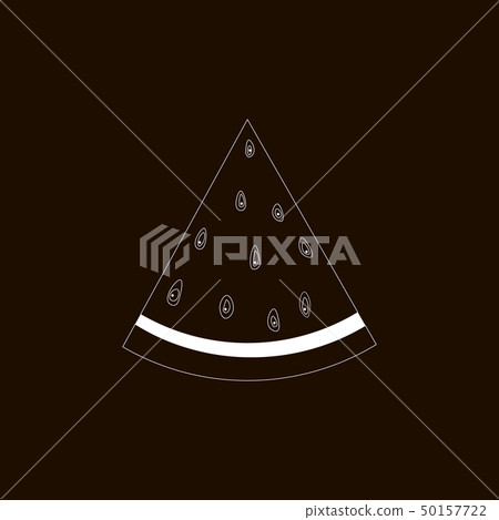 Outline Cute vector watermelon slices on black Outline Cute vector watermelon slices on black 50157722