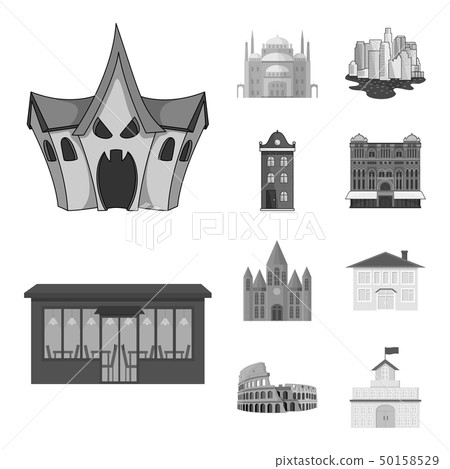 Isolated object of building and city sign. Set of building and business stock symbol for web. 50158529