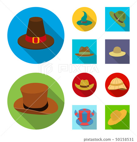 Isolated object of hat and cap sign. Collection of hat and model vector icon for stock. 50158531