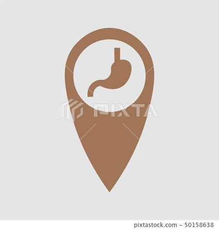 point location depicting the stomach. Medical point location depicting the stomach. Medical 50158638