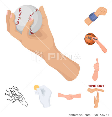 Isolated object of animated and thumb icon. Set of animated and gesture stock vector illustration. 50158765
