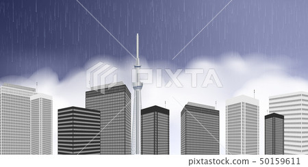 Tokyo rainy season clouds landscape 50159611