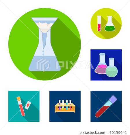 Isolated object of flask and laboratory logo. Set of flask and equipment vector icon for stock. 50159641