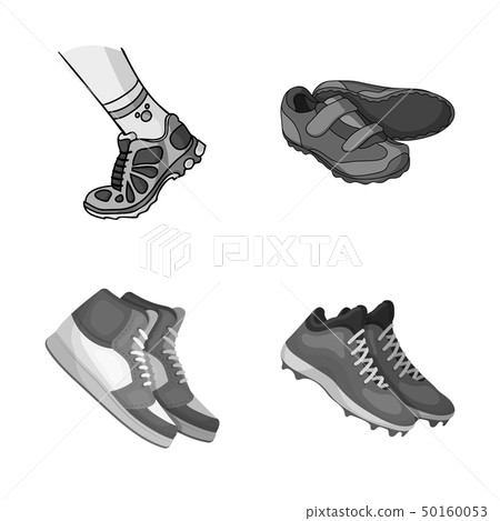 Vector illustration of shoe and sport logo. Collection of shoe and fitness vector icon for stock. 50160053