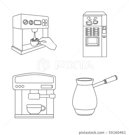 Vector design of coffee and machine icon. Set... - Stock Illustration ...