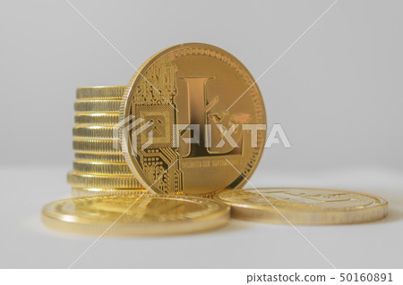 Litecoin - lite coin LTC cryptocurrency on light background Litecoin - lite coin LTC cryptocurrency on light background 50160891