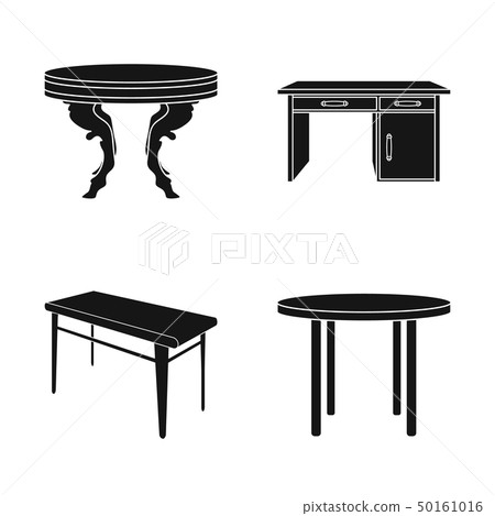 Isolated object of and table icon. Collection... - Stock Illustration ...