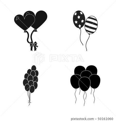 Isolated object of happy and fun logo. Set of happy and balloon stock vector illustration. Isolated object of happy and fun logo. Set of happy and balloon stock vector illustration. 50161060