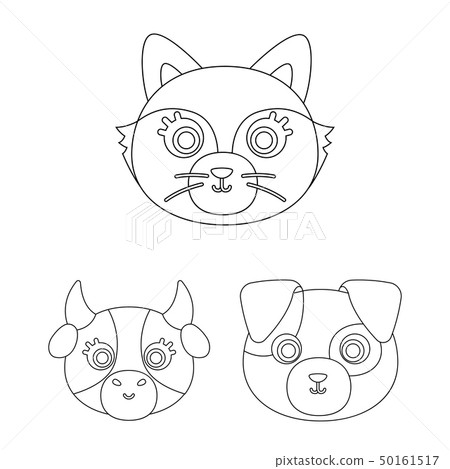Vector design of animal and habitat icon. Set of animal and farm stock symbol for web. 50161517