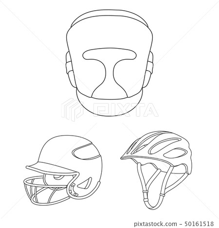 Vector illustration of helmet and sport logo. Set of helmet and moto vector icon for stock. 50161518