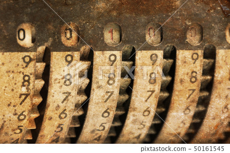 Vintage manual adding machine isolated - 100 Vintage manual adding machine isolated - 100 50161545