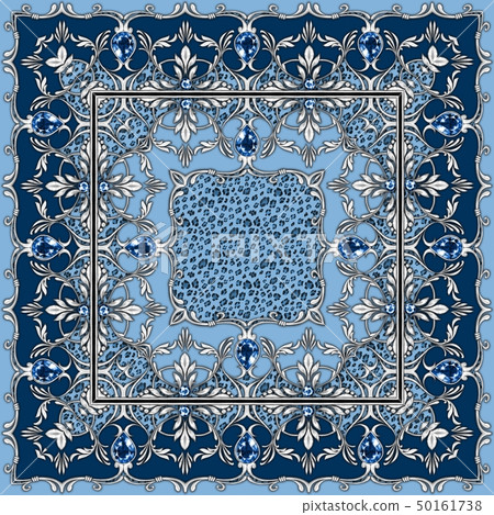 Square composition with silver scrolls Square composition with silver scrolls 50161738
